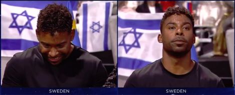 Sweden's John Lundvik - before and after he learnt his televote score - Eurovision Song Contest 2019 Tel Aviv