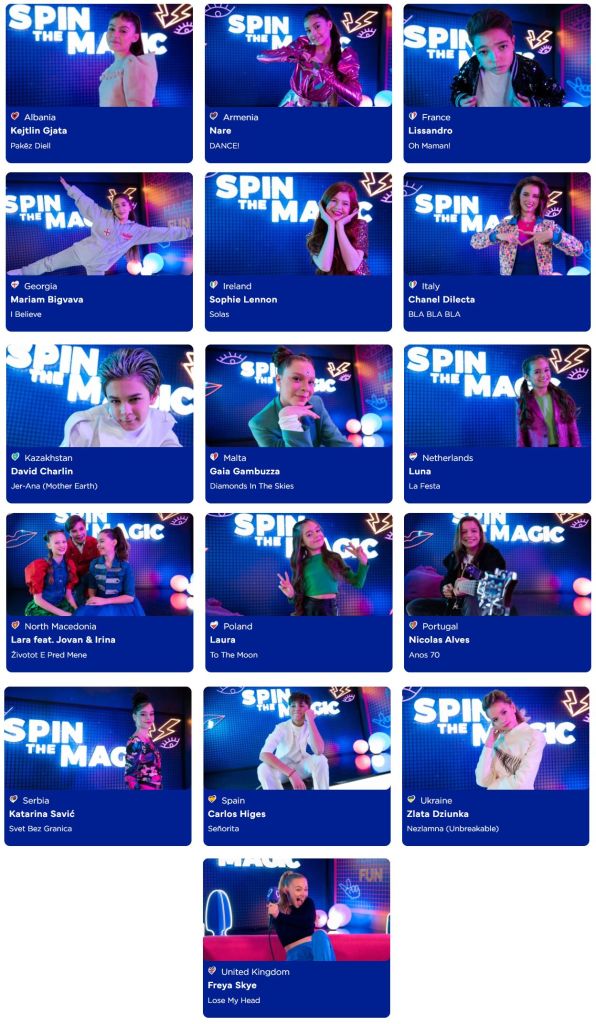 Participants of the Junior Eurovision Song Contest 2022 - Preview - Top 16 - Yerevan
